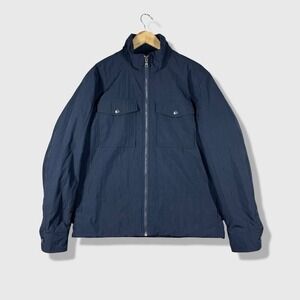Banana Republic Quilted Field Jacket Men M Blue Utility Casual Minimalist Preppy